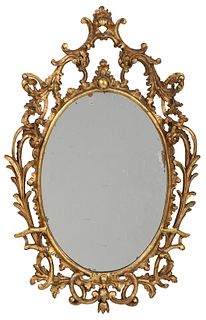 Rococo Carved Giltwood Oval Mirror