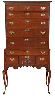 New England Queen Anne Mahogany High Chest