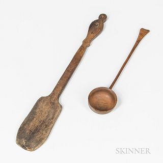Treen Punch Ladle and Spoon/Paddle