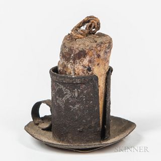 Miniature Tinned Iron Chamber Candlestick