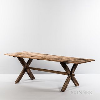 Pine Sawbuck Dining Table