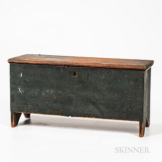 Child's Blue-painted Pine Six-board Chest