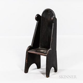 Black-painted Child's Potty Chair