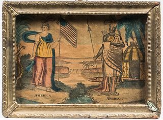 Two Framed Allegorical Works Depicting the Continents