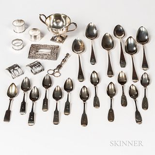 Twenty-five Silver Household Items