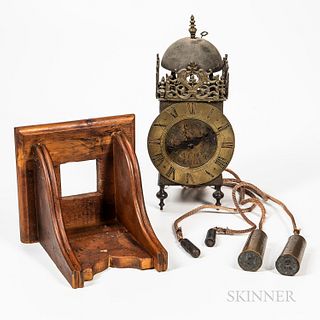 Cast and Engraved Brass and Iron Lantern Clock