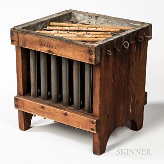 Large Wood and Tin Thirty-six-candle Mold