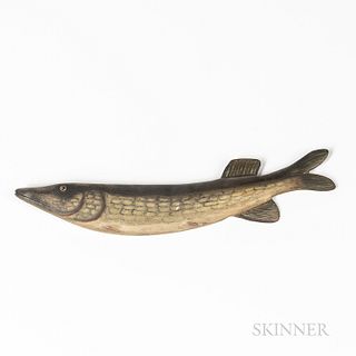 Carved and Painted Pike Plaque