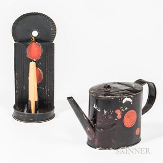 Two Pieces of Painted Tinware