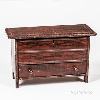 Painted Miniature Chest over Drawer