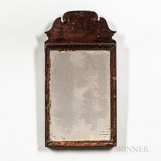 Queen Anne Black Paint-decorated Pine Mirror
