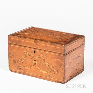 Small Storage Box Inlaid with Birds and Leafage