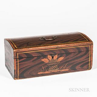 Dome-top Paint-decorated Pine Box