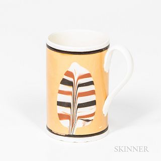 Dipped Fan Slip-decorated Pint Mug