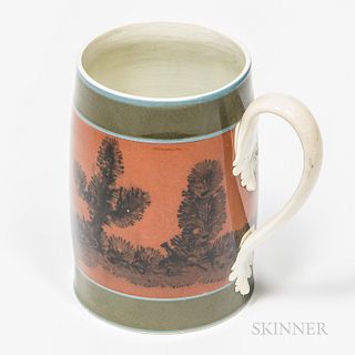 Mocha Tree and Slip-decorated Quart Mug