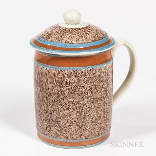 Slip-decorated Pearlware Covered Pint Mug