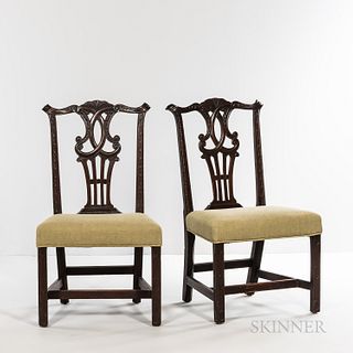 Set of Six Chippendale Carved Mahogany Side Chairs