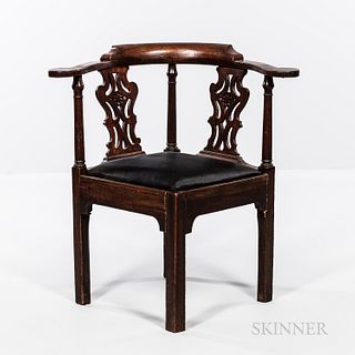 Chippendale Walnut Roundabout Chair
