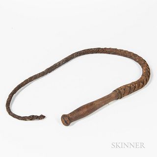 Shaker Braided Leather and Wood Whip