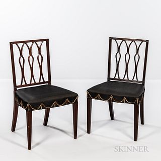 Pair of Federal Mahogany Square-back Side Chairs