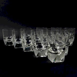 Fifteen (15) Circa 1960's Rosenthal Crystal Old Fashioned Glasses