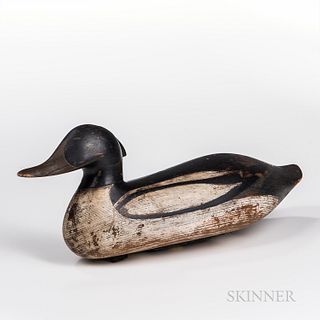 Painted and Carved Merganser Drake Decoy
