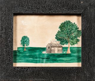 Watercolor of a Cabin