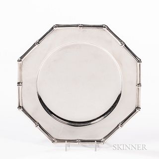Set of Eight Tiffany & Co. Sterling Silver Bamboo Pattern Plates