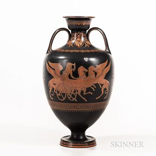 Wedgwood Encaustic Decorated Black Basalt Vase