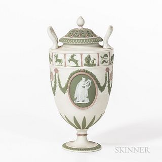 Wedgwood Tricolor Solid Jasper Zodiac Vase and Cover