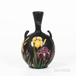 Wedgwood Iris Kenlock Ware Black Basalt Vase