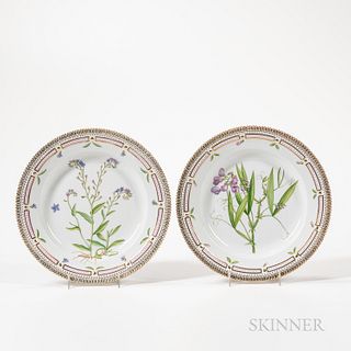 Two Royal Copenhagen Flora Danica Plates