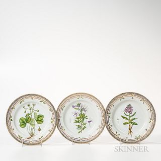 Twenty-one Royal Copenhagen Flora Danica Plates