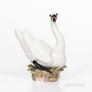 Meissen Porcelain Model of a Swan