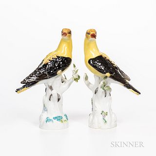Pair of Meissen Porcelain Birds