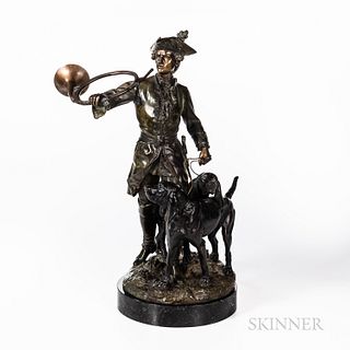 Bronze Hunter with Hounds Group