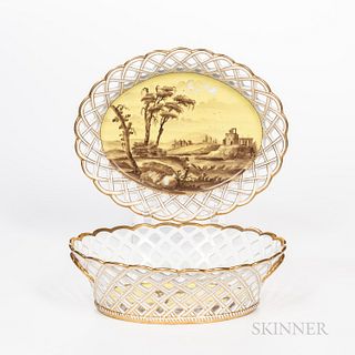 Porcelain Fruit Basket and Undertray