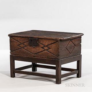 Carved Oak Box on Later Stand