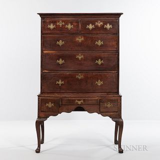 Queen Anne Oak Chest on Stand