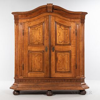 Inlaid Fruitwood Armoire