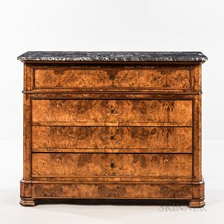 Louis Philippe Marble-top Walnut Fall-front Desk