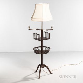 Mahogany Two-light Table/Floor Lamp