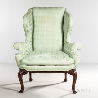 Georgian-style Upholstered Wing Chair