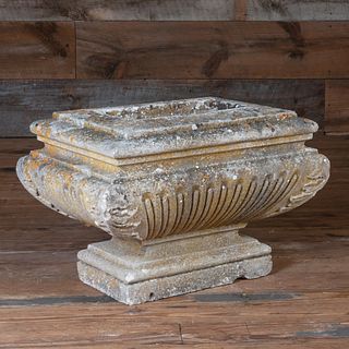 Acanthus Carved and Reeded Stone Garden Urn