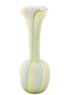 Rainbow Mother of Pearl Herringbone Glass Vase
