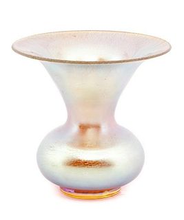 Gold Iridized Bulbous Glass Vase, WMF Myra Glass