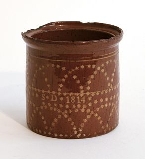 Rare Redware Jar dated 1814