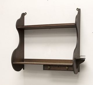 Mahogany Whale End Shelf with Drawer