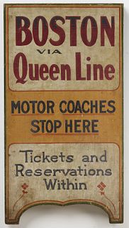 Boston Via Queen Line Trade Sign