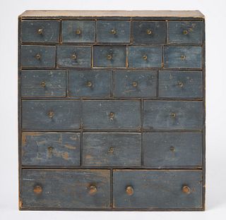 Small Apothecary Chest in Blue Paint